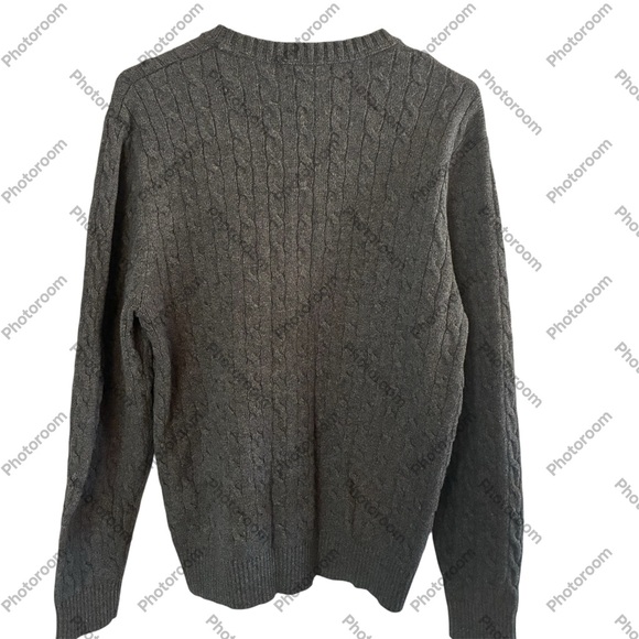 Lands’ End Men’s XL Grey Cable Knit Aran Sweater Old Money Indie Style XL - Picture 4 of 4